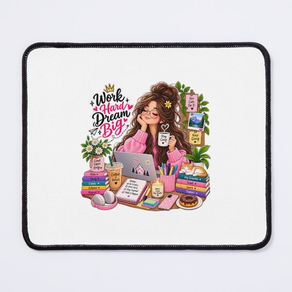 Item preview, Cozy Coffee Study Girl – Work Hard Dream Big designed and sold by TibbuTees.