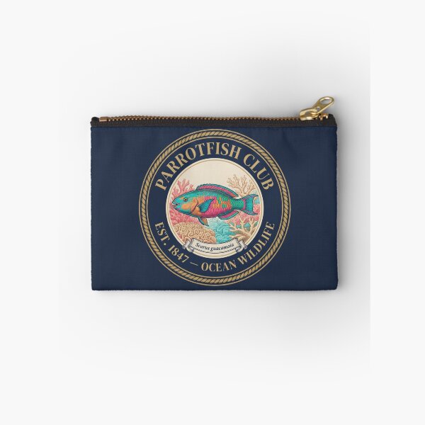 Item preview, Parrotfish Club Vintage Badge Coral Reef Art designed and sold by CalmCapy Co.