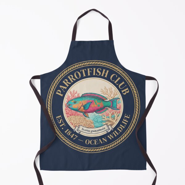Item preview, Parrotfish Club Vintage Badge Coral Reef Art designed and sold by CalmCapy Co.