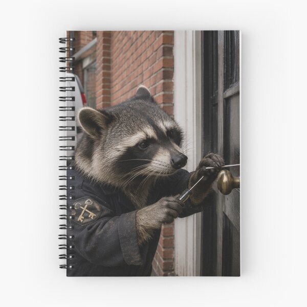 Item preview, Raccoon Locksmith at Work, Professional Lock Picking Scene designed and sold by Paul Thompson Photography.