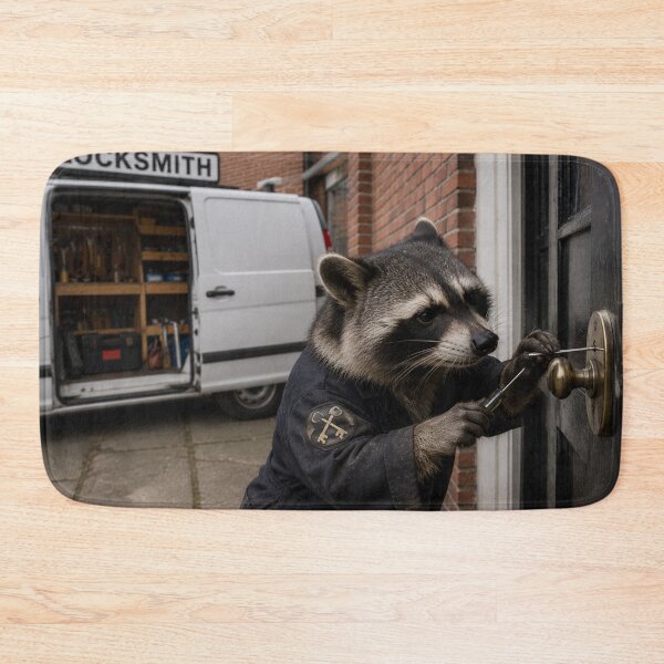 Item preview, Raccoon Locksmith at Work, Professional Lock Picking Scene designed and sold by Paul Thompson Photography.