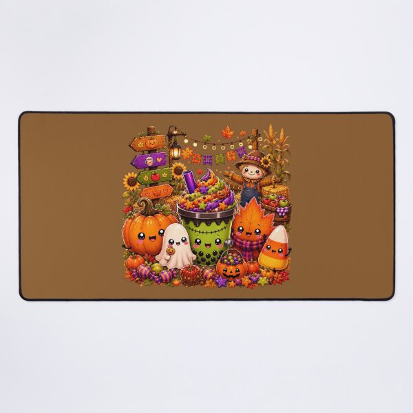 Item preview, Kawaii Harvest Festival Shirt | Cute Frankenstein Boba Tea, Pumpkin, Ghost & Autumn Fall Halloween Design designed and sold by ALH Apparel.