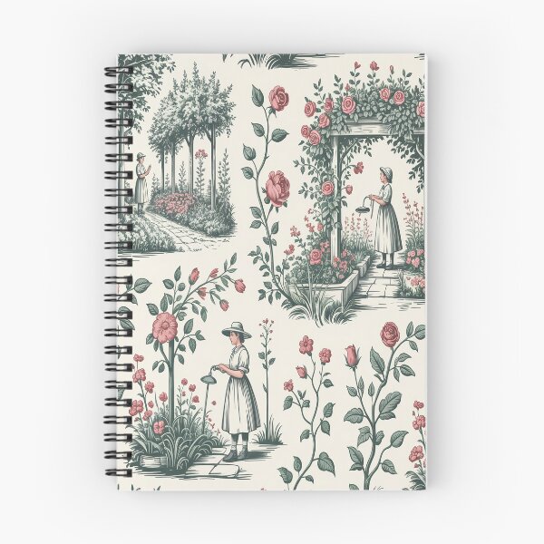 Item preview, English Cottage Garden Toile Pattern – Sage Green Toile de Jouy Cottagecore Floral Design designed and sold by Tamas Das.