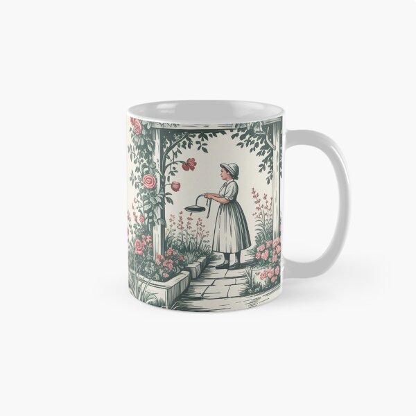 Item preview, English Cottage Garden Toile Pattern – Sage Green Toile de Jouy Cottagecore Floral Design designed and sold by Tamas Das.
