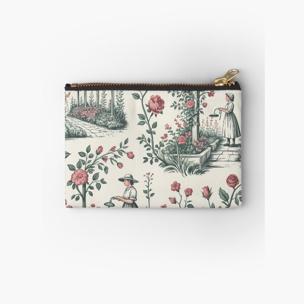 Item preview, English Cottage Garden Toile Pattern – Sage Green Toile de Jouy Cottagecore Floral Design designed and sold by Tamas Das.
