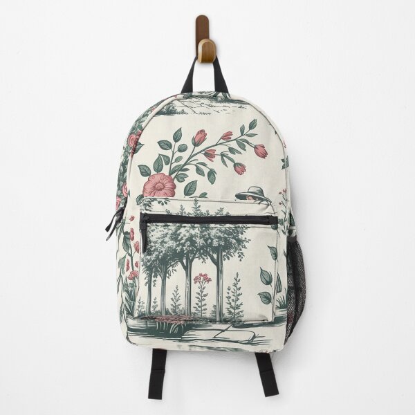 Item preview, English Cottage Garden Toile Pattern – Sage Green Toile de Jouy Cottagecore Floral Design designed and sold by Tamas Das.