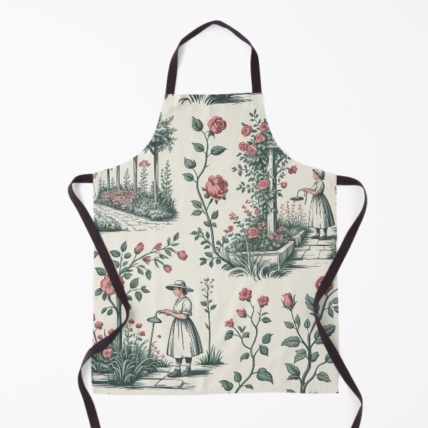 Item preview, English Cottage Garden Toile Pattern – Sage Green Toile de Jouy Cottagecore Floral Design designed and sold by Tamas Das.