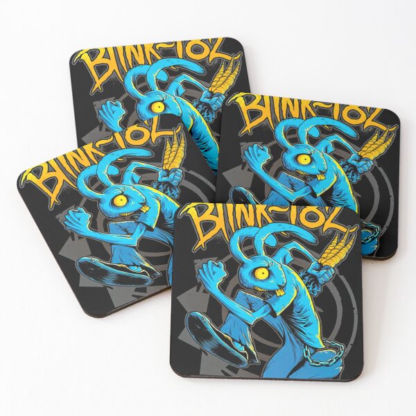 Item preview, Blink-182 Yellow Logo Abstract Neon Bunny Pop Punk Art Design designed and sold by RetroGalaxies.