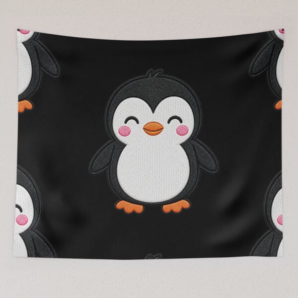 Item preview, Cute Penguin Embroidery Patch Illustration designed and sold by ColorSplash123.