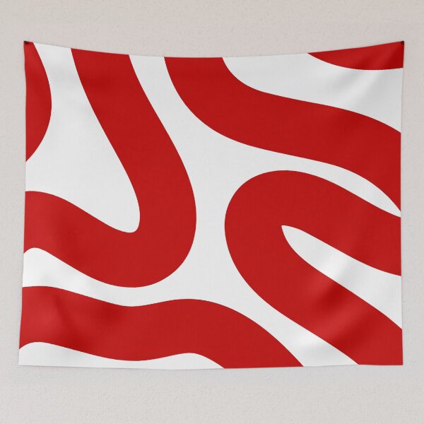 Item preview, Retro Red Wavy Abstract Pattern designed and sold by jianina-alondra.