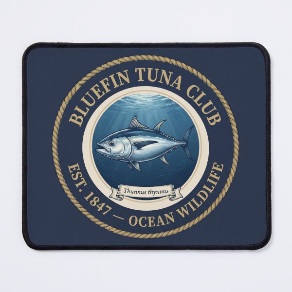 Item preview, Bluefin Tuna Club Vintage Badge Ocean Wildlife designed and sold by CalmCapy Co.