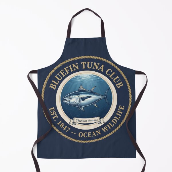 Item preview, Bluefin Tuna Club Vintage Badge Ocean Wildlife designed and sold by CalmCapy Co.
