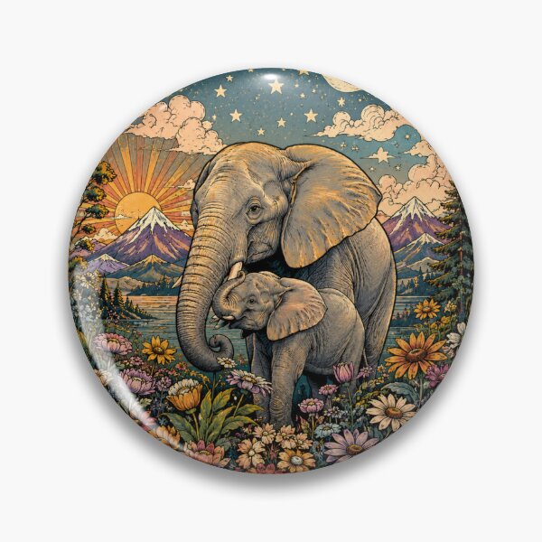Item preview, Mystical Elephant Family in Wild Nature designed and sold by Skyrocketz.