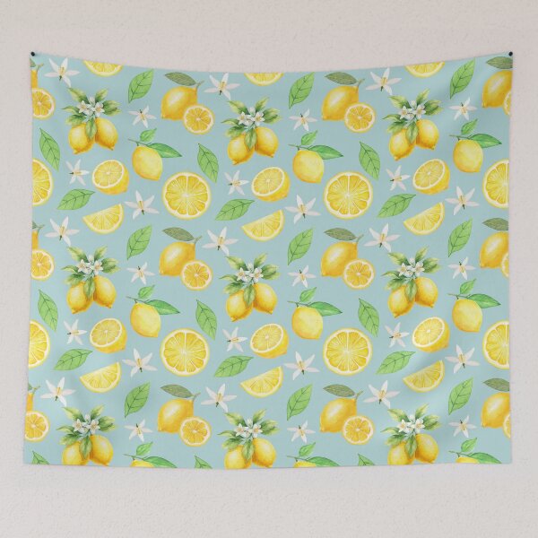 Item preview, Lemons Seamless Pattern on Blue designed and sold by SmallDart Creations.