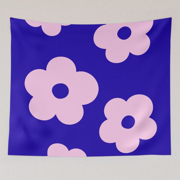 Item preview, Pink Groovy Flowers Retro Floral Pattern designed and sold by jianina-alondra.