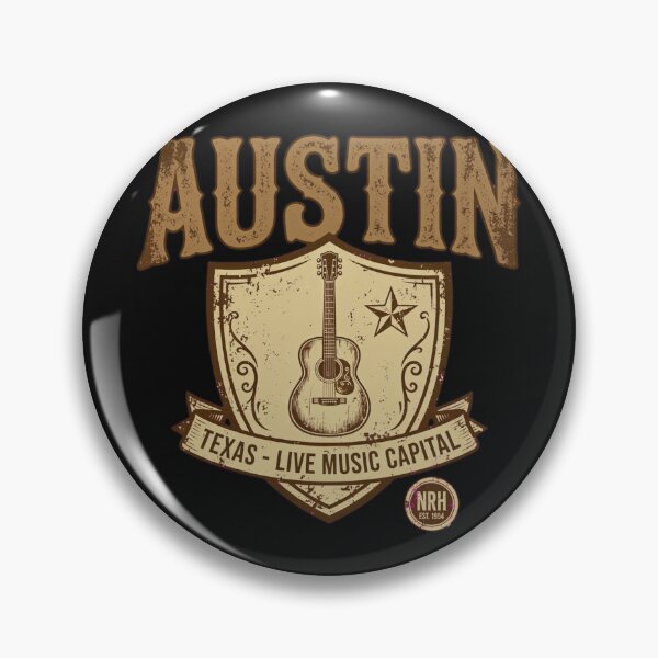 Item preview, Austin Texas Live Music Capital Vintage Shield designed and sold by Normandy Road Heritage™ - Vintage Garage Art.