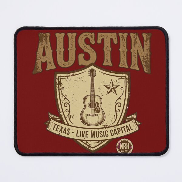 Item preview, Austin Texas Live Music Capital Vintage Shield designed and sold by Normandy Road Heritage™ - Vintage Garage Art.