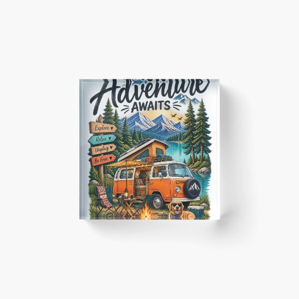 Item preview, Adventure Awaits Van Life Camping designed and sold by JANAWIYSTUDIO.