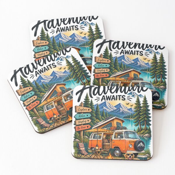 Item preview, Adventure Awaits Van Life Camping designed and sold by JANAWIYSTUDIO.
