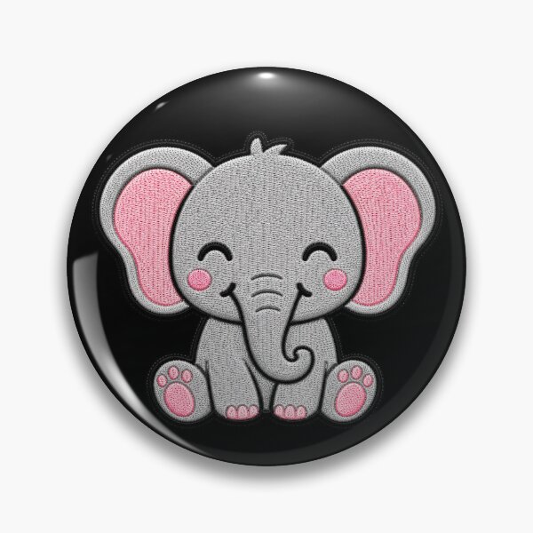 Item preview, Cute Baby Elephant Embroidery Patch Illustration designed and sold by ColorSplash123.