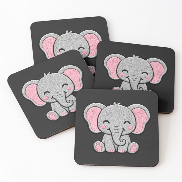 Item preview, Cute Baby Elephant Embroidery Patch Illustration designed and sold by ColorSplash123.