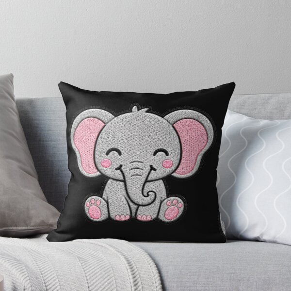 Item preview, Cute Baby Elephant Embroidery Patch Illustration designed and sold by ColorSplash123.