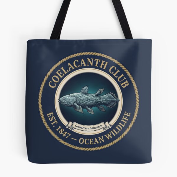 Item preview, Coelacanth Club Vintage Badge Living Fossil Fish designed and sold by CalmCapy Co.
