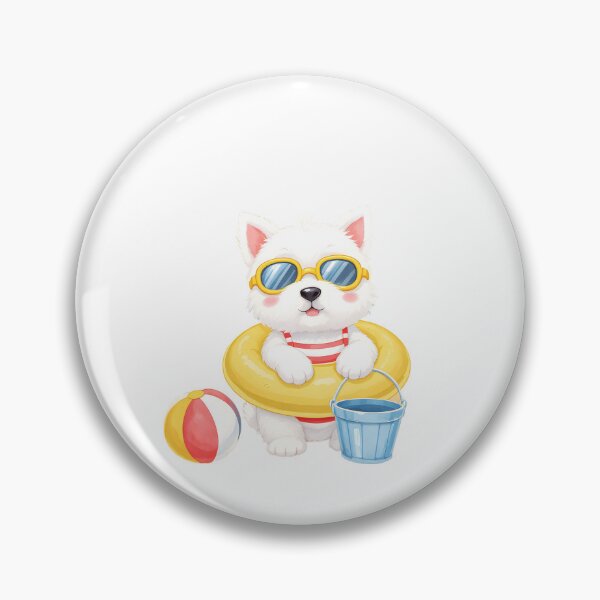 Item preview, Cute Westie Summer Beach Art designed and sold by Kedspicedesign.