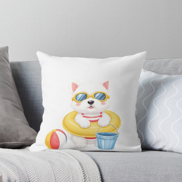 Item preview, Cute Westie Summer Beach Art designed and sold by Kedspicedesign.