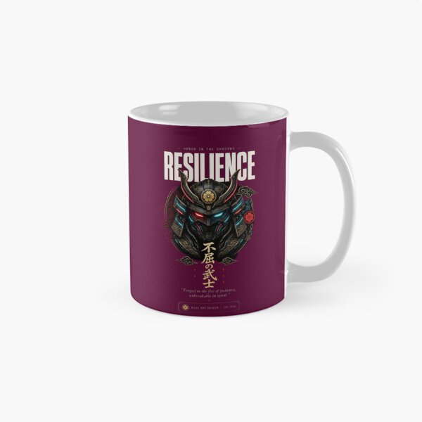 Item preview, Resilience Cyberpunk Samurai Helmet Aesthetic Tee designed and sold by RajaArtDesign.