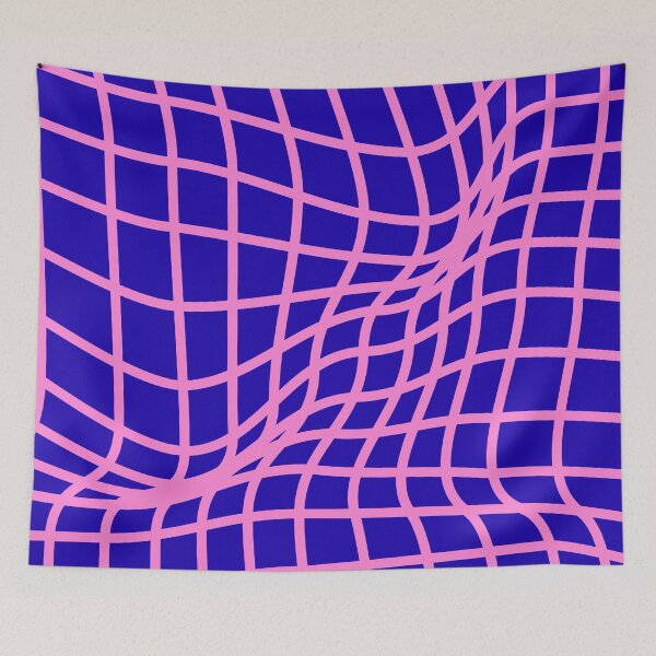 Item preview, Pink Purple Warped Grid Optical Illusion designed and sold by jianina-alondra.