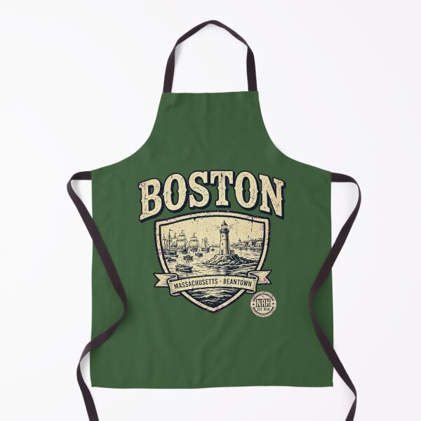 Aperçu de l'œuvre Boston Massachusetts Beantown Lighthouse Vintage Shield créée et vendue par Normandy Road Heritage™ - Vintage Garage Art.