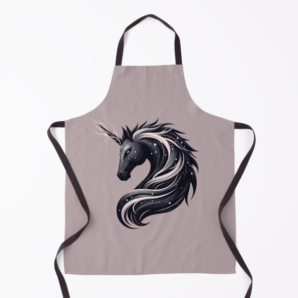 Item preview, Dark Black Unicorn Art - Glowing Mane & Thunder Horn Fantasy designed and sold by gkhanco.