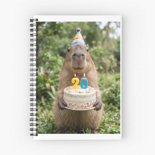 Item preview, Capybara 20th birthday cute adorable cake party baby kawaii designed and sold by CheeseBlueprint.