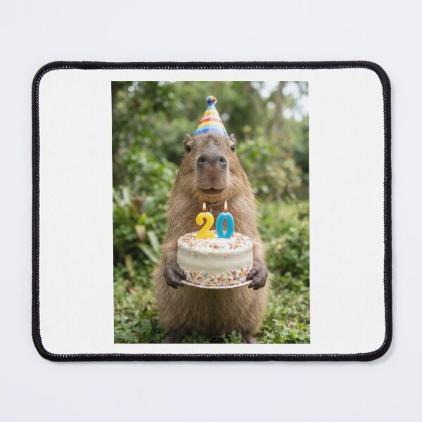 Item preview, Capybara 20th birthday cute adorable cake party baby kawaii designed and sold by CheeseBlueprint.
