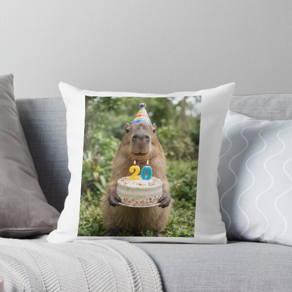 Item preview, Capybara 20th birthday cute adorable cake party baby kawaii designed and sold by CheeseBlueprint.