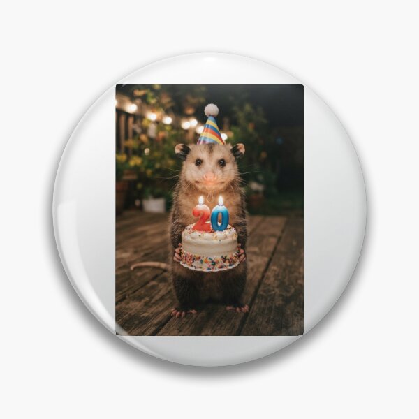 Item preview, Opossum 20th birthday cute adorable cake party baby kawaii designed and sold by CheeseBlueprint.