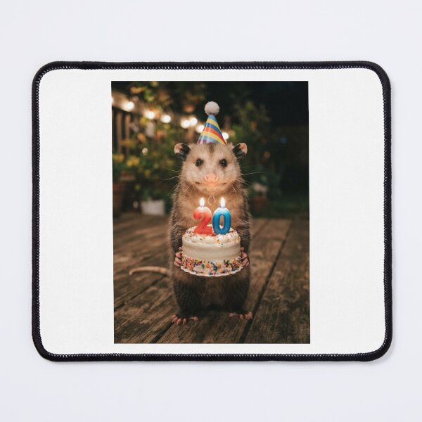 Item preview, Opossum 20th birthday cute adorable cake party baby kawaii designed and sold by CheeseBlueprint.