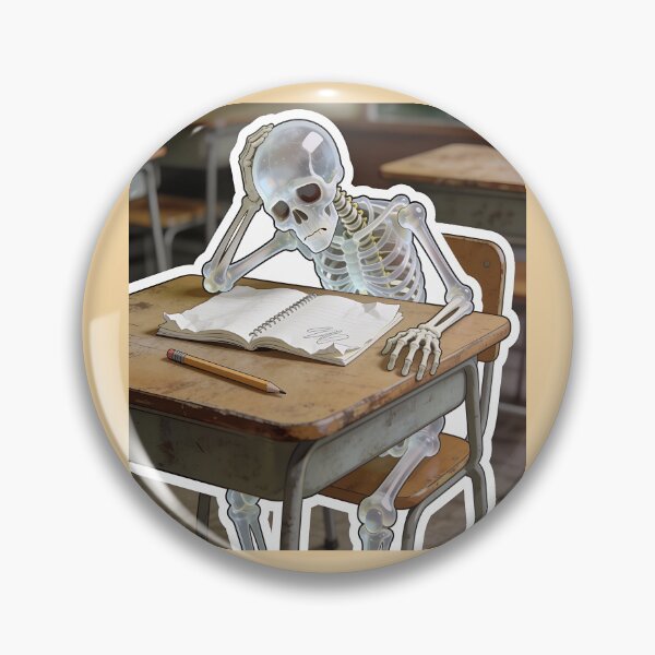 Item preview, Funny Skeleton Student Studying at School Desk designed and sold by OksArtStudio.