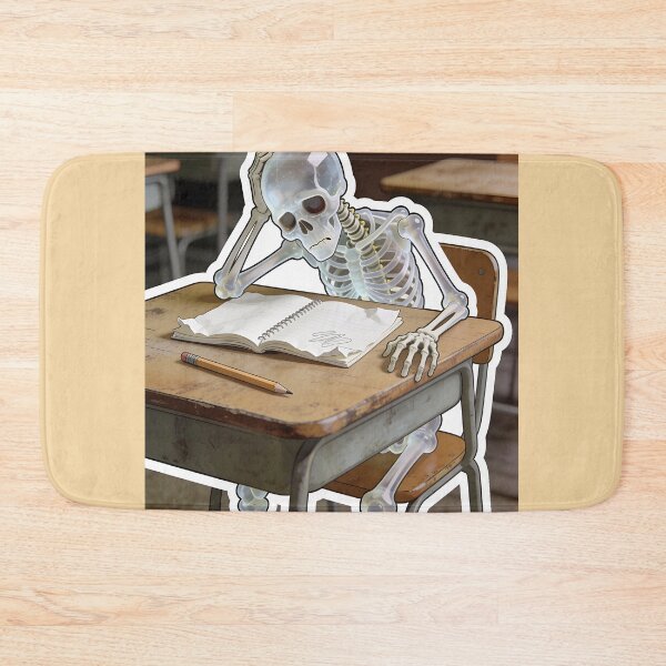 Item preview, Funny Skeleton Student Studying at School Desk designed and sold by OksArtStudio.