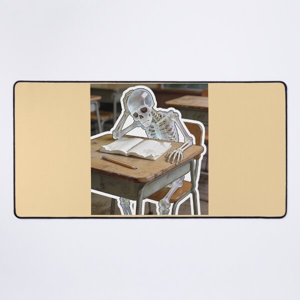 Item preview, Funny Skeleton Student Studying at School Desk designed and sold by OksArtStudio.