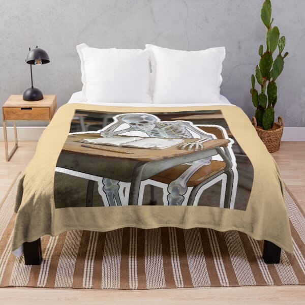 Item preview, Funny Skeleton Student Studying at School Desk designed and sold by OksArtStudio.