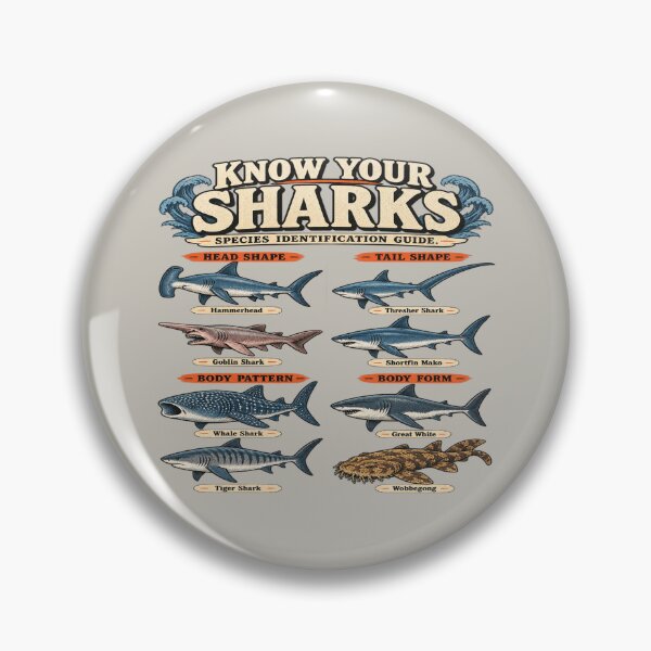 Item preview, Vintage Shark Guide for Marine Biology Fans designed and sold by POD DYNASTY | Original Print On Demand T-Shirt Graphics.