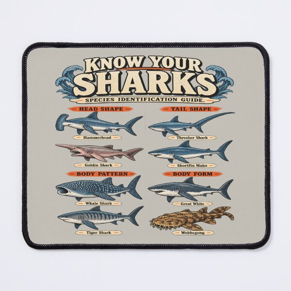 Item preview, Vintage Shark Guide for Marine Biology Fans designed and sold by POD DYNASTY | Original Print On Demand T-Shirt Graphics.