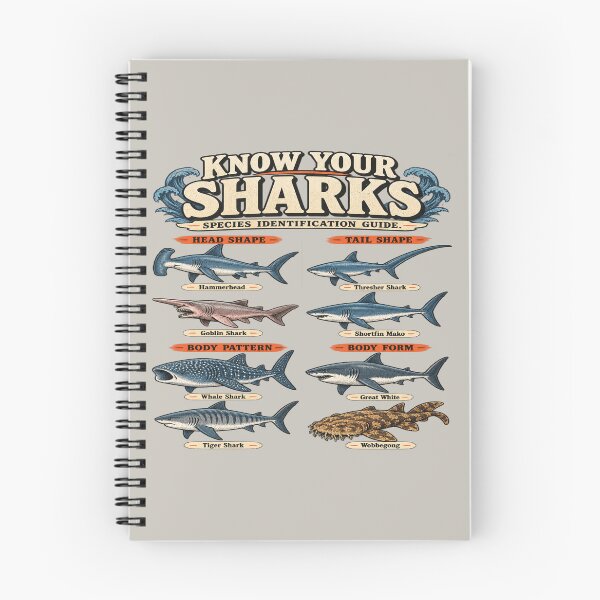 Item preview, Vintage Shark Guide for Marine Biology Fans designed and sold by POD DYNASTY | Original Print On Demand T-Shirt Graphics.