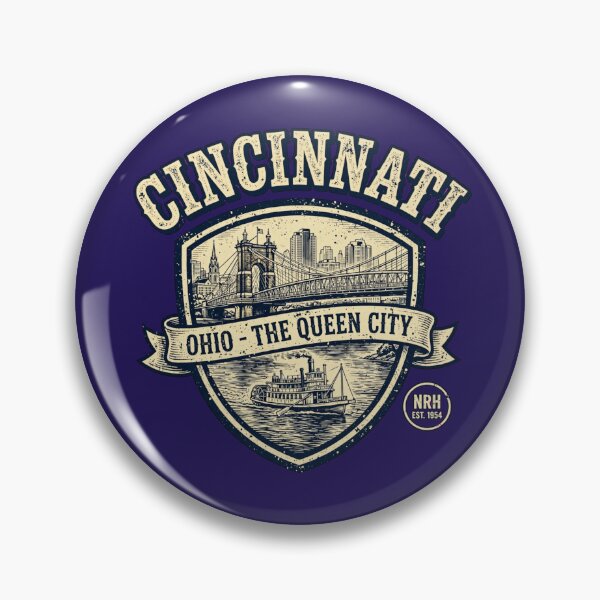 Item preview, Cincinnati Ohio The Queen City Vintage Shield designed and sold by Normandy Road Heritage™ - Vintage Garage Art.
