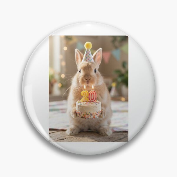 Item preview, Rabbit 20th birthday cute adorable cake party baby kawaii designed and sold by CheeseBlueprint.