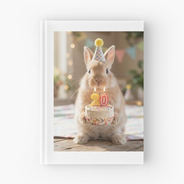 Item preview, Rabbit 20th birthday cute adorable cake party baby kawaii designed and sold by CheeseBlueprint.