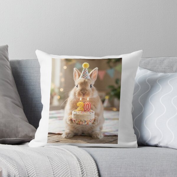 Item preview, Rabbit 20th birthday cute adorable cake party baby kawaii designed and sold by CheeseBlueprint.
