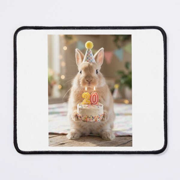 Item preview, Rabbit 20th birthday cute adorable cake party baby kawaii designed and sold by CheeseBlueprint.